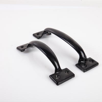 China HJS Size Black Metal Iron Drawer Door Pull Handle Industrial Top Quality Custom Wholesale for sale