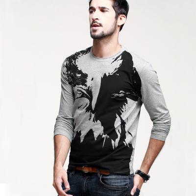 China Breathable T Shirt For Mens Clothing Printed 100% Cotton Long Sleeve T Shirt for sale