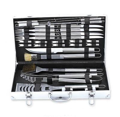 China Easily Cleaned Exquisite 23 Pcs Barbecue Serving Tools With Aluminum Case for sale