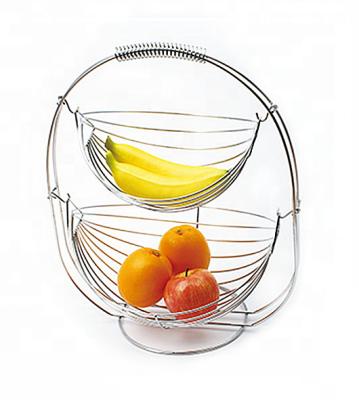 China CLASSIC Delicate Kitchen Home Take Care Two Basket Type Fruit Storage Rack Rack for sale