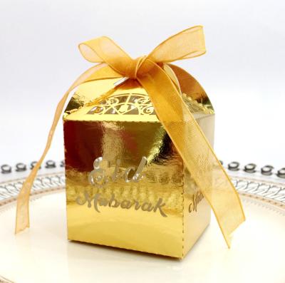 China Reused Gold and Silver EID Chocolate Box Middle East Eid Mubarak Box Candy Box EID Muslim Ramadan Festival Hollow Materials for sale