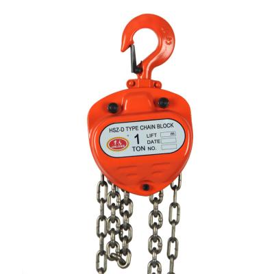 China Wholesale Hot Selling Construction Material Stores Chain Hoist Trolley HSZ-D 1T Manual Hand Chain Block for sale