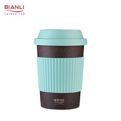 China Sustainable Wholesale Custom Coffee Grounds Coffee Mug Material Biodegradable Plastic Reusable Cup Tumbler for sale