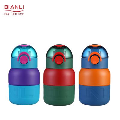 China Viable Custom Logo Insulation Kids Portable Double Wall Stainless Steel Water Bottle With Straw for sale