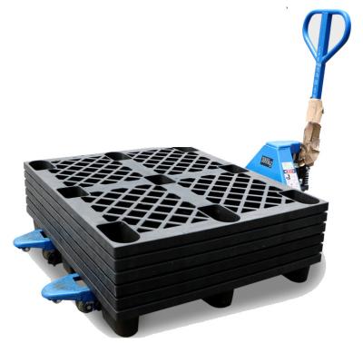 China Single Faced Recycled Plastic Pallet Suppliers Wholesale Large Black Stackable Plastic Pallet for sale