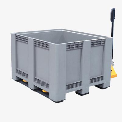 China Heavy Duty Pallet Bins 1200x1000 Plastic Storage Bins Single Sided Stackable Plastic Pallet Box Container for sale