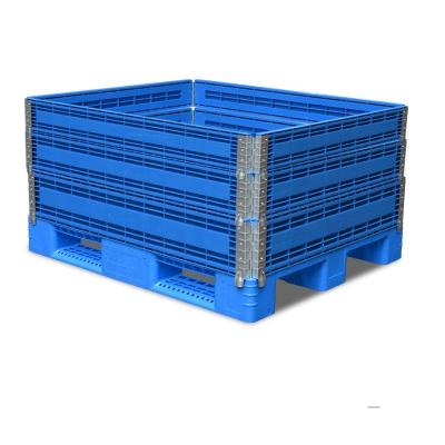 China Single Sided Soft Foldable Plastic Pallet Crates Stack Units Pallet Collar for sale