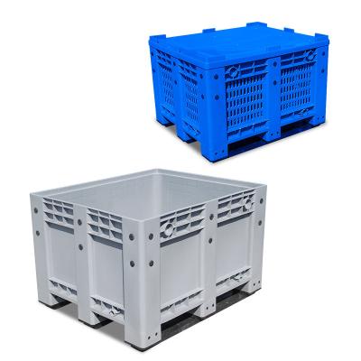 China 1200X1000X760 Mm Large Fruit And Vegetable Use HDPE Pallet Box Single Faced Plastic Bin for sale