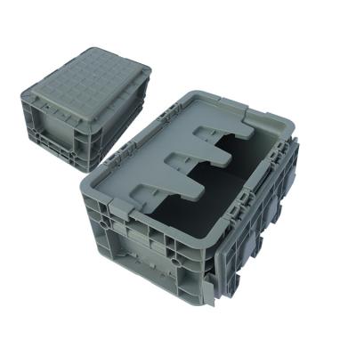 China Solid Box Gray Plastic Storage Box Euro Stackable Plastic Containers For Automotive Parts for sale