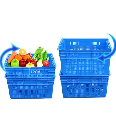 China Durable Plastic Mesh Container Transport Storage Crates Plastic 180 Degree Stackable Stackable Containers for sale