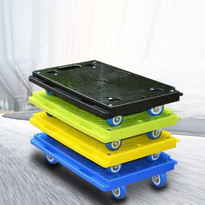 China Lockable Spliceable Plastic Box Reusable Motors / Warehouse Crates Moving Dolly With 4 Wheels for sale