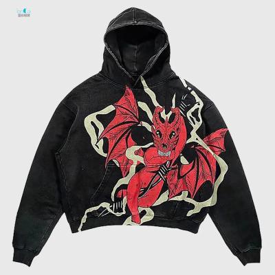 China 2023 wholesale custom high quality unisex vegan men S hoodie street wear anti-wrinkle hoodie printed hip hop swing punk hood for sale