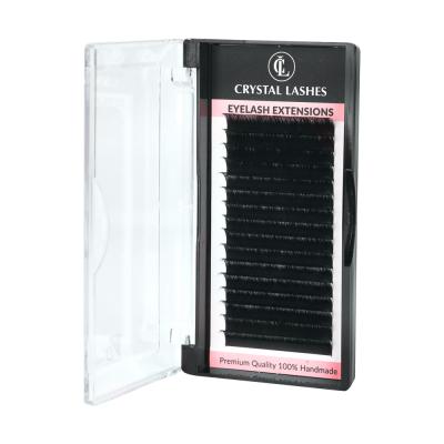 China Individual Crystal Lashes 0.1 B Curl 16mm Length Black Korean Material Individual Eyelash Extension Salon for sale