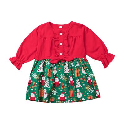 China Wholesale Custom Christmas Pattern Clothing Boutique Pure Cotton Dress Christmas Clothes For Kids for sale