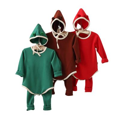 China Wholesale Casual Christmas Kids Romper Panties Long Sleeve 3pcs And Hat Babies Boys Casual Long Sleeve 3pcs for sale