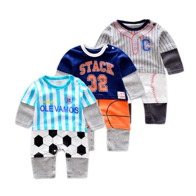 China Wholesale Custom 100% Soft Cotton Baby Sportswear Romper Football Drop Baby Clothes Antibacterial Factory for sale