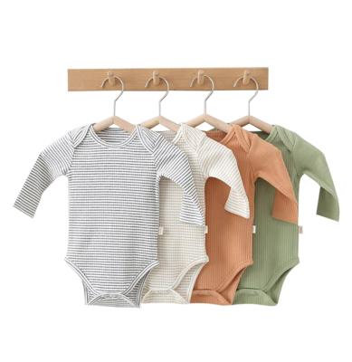 China Organic Cloth Edge/Double-needle/Evelope Shoulder Cloth Edge/Organic Double-needle Lap/Neutral Baby Rompers Summer Off Custom Cute Baby New Evelope Jumpsuit Baby Rompers shoulder for sale