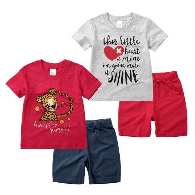 China Factory Print Casual Baby Boy Summer Clothes Boys Shorts And Animal T-shirt Set Customized Casual Custom Wholesale for sale