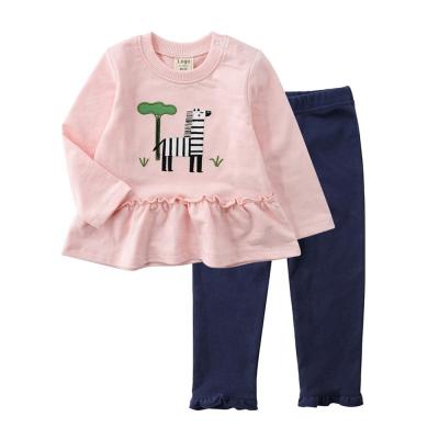 China Custom Factory Guangzhou Wholesale Casual Casual Custom Design 100% Cotton Boutique Baby Clothing Set for sale