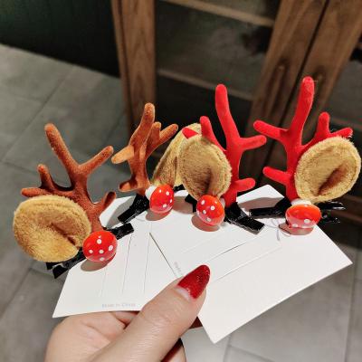 China Smart Casual Cute Funny Cute Hair Clip Headdress Female Christmas Antlers Hair Clip Deer Ear Hair Antlers B1213 for sale