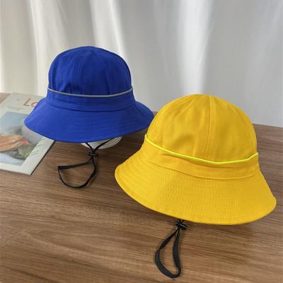 China ET-M90 children's hat boys and girls sunscreen fisherman hat reflective brand children's casual hat for sale