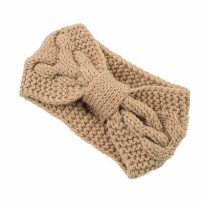 China A1047 Wool Women Hair Accessories Handmade Warm Winter Bow Headband Knotted Knitted Hair Band for sale