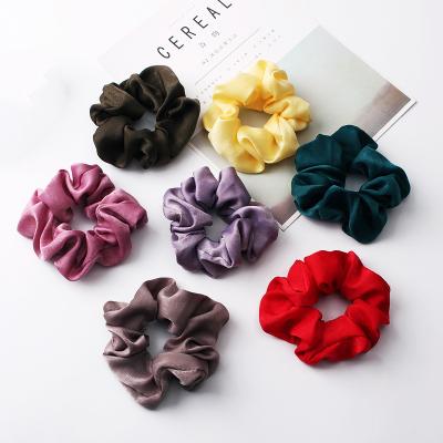 China Wholesale Satin Scrunchies Hair Accessories Girl's Fashion OL Style Silk Scrunchies For Hair for sale