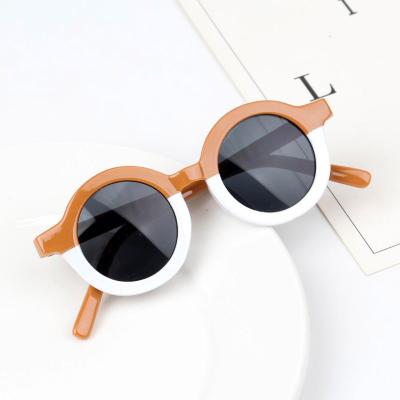 China New Fashion Sunglasses Children's Sunglasses Color Matching Round Frame Leopard Pattern Boy And Girl UV Glasses for sale