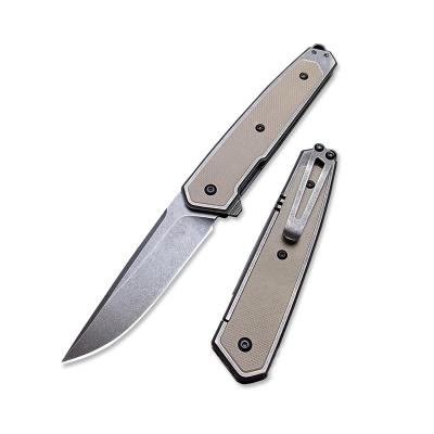 China OEM 7091 Non-Variable Inlay Outdoor Steel G-10 Support Handle Folding Pocket Knife Tactical Camping Hunting EDC Knives for sale