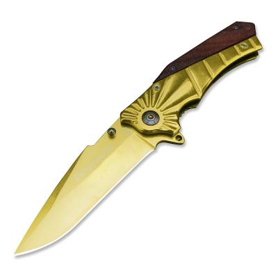 China 368 Stainless Steel Handle Folding Pocket Knife Self Defense Hunting Non-variable Outdoor Inlaid Wooden Camping EDC Knves for sale