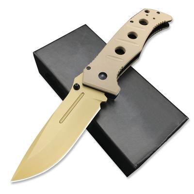 China OEM 275 Non-Variable EDC Handle Group of Ten Folding Pocket Knife Outdoor Tactical Camping Hunting Knives With Nylon Sheath for sale