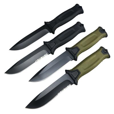 China 1500 FRN Fixed Blade Knife Fiberglass Non-Variable Sleeve Full Tang Camping Hunting Knives With Nylon Sheath for sale