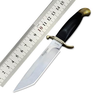 China Russian Non-variable Ebony Handle Tactical Fixed Blade Knife EDC Outdoor Camping Hunting Knives With Sheath for sale