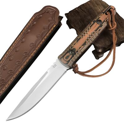 China Non-variable Blade Two Tone Fixed Knife EDC Group of Ten Handle Outdoor Camping Hunting Knives With Sheath for sale