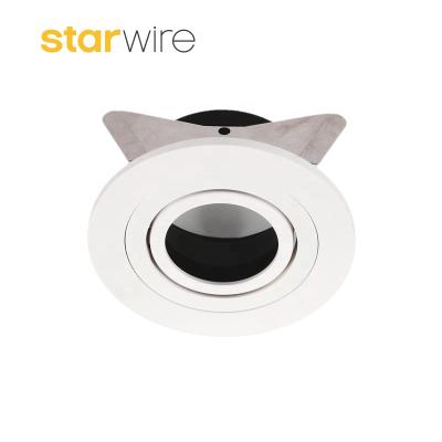 China 2 Round Enclosed Downlight Mounting View GU10 MR16 E27 Side Flip LED Downlight Mount for sale