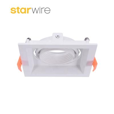 China 2 side folding UGR< 19 Deep Anti-glare LED Downlight GU10 Square Mounting Embedded LED Downlight Mounting Frame for sale