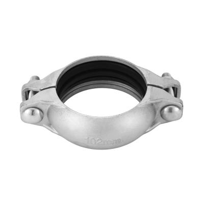 China Use for grooved fitting connection Standard made Grooved Pipe Coupling stainless steel pipe band clamps metal stainless steel clamp for sale