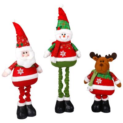 China New Simple Christmas Toys Retractable Santa Claus Snowman Elk Doll Christmas Ornaments Decorations for sale