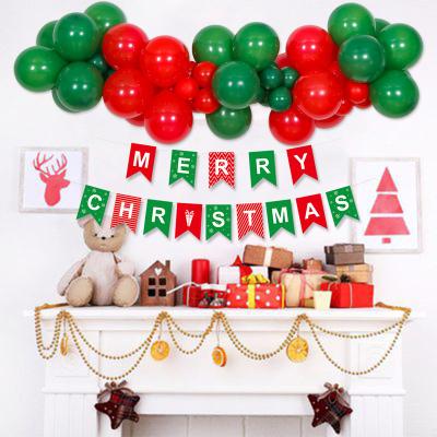 China New Simple Set of Christmas Balloon Party Decoration Garland Christmas Red Green Theme Latex Balloon for sale