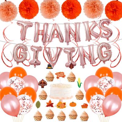 China Simple Thanksgiving Party Balloon Home Decor Wholesale Layout Set of 16 Inch Letter Balloons for sale