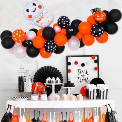 China Simple Halloween Theme Balloon Garland Pumpkin Balloon Party Decoration Halloween Balloon Set for sale