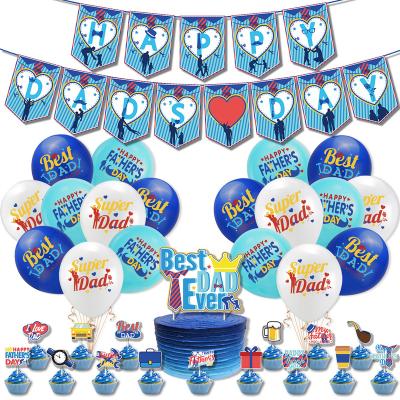 China Simple Party Decorations Balloon Father's Day Theme Decoration Party Latex Balloon Decor Paper Banner Cake Topper for sale