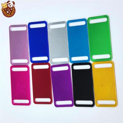 China Factory price promotional colorful aluminum dog tag JEWELED metal rectangle blank pet tag JEWELED for sale