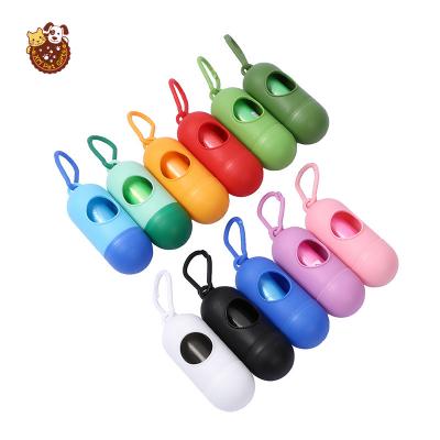 China 2021 Viable Hot Selling Pill Shaped Plastic Pet Poop Bag Dispenser Pet Waste Bag Box for sale