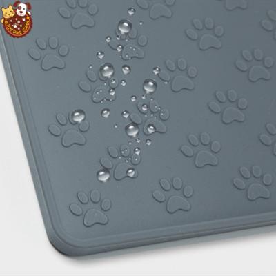 China New Non Slip Silicone Travel Dog Bowl Mat Silicone Coated Pet Release Liner Pet Food Feeding Mat for sale