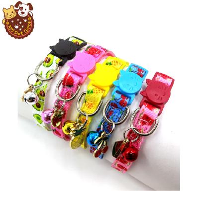 China New Style Personalized Pet Printing Bell Cat Collar Pet Strap Fruit Cat Collar for sale