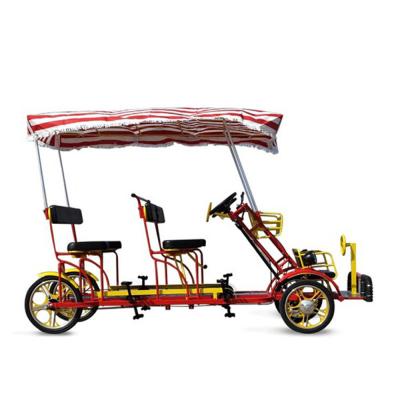 China Popular Dual Folding Tandem Bicycle Steel Frame Family High Carbon Bicycle for sale