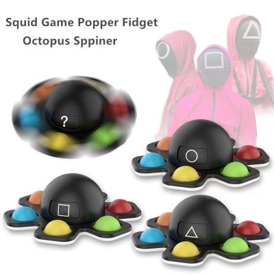 China Trendy Push Bubbles Toy Stress Reliever Face Change Wiggles Reversible Flip Face Off Octopus Fidget Spinner for sale