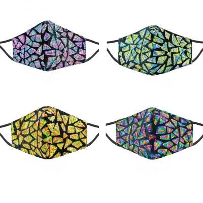 China New Custom Fashion Color Glitter Masks Cotton Disguise Washable Sequins Women Facemask For Adult for sale