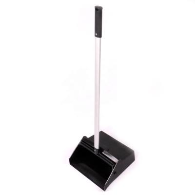 China O-Cleaning Commercial and Household Lobby Windproof Plastic Swivel Straight Dustpan with Aluminum Handle Windproof Standing Dustpan for sale